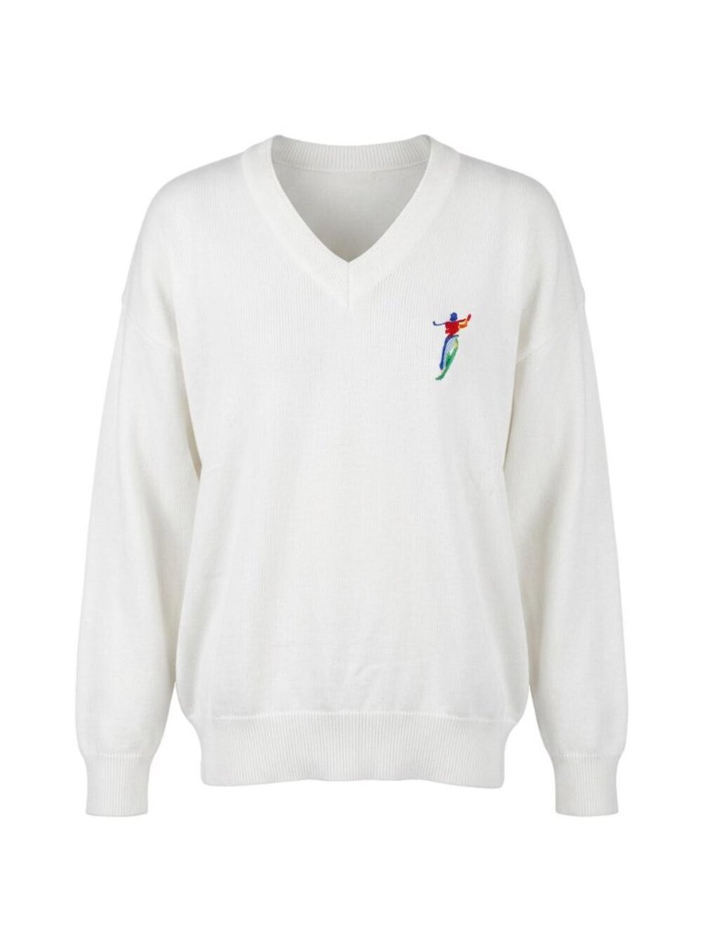 Vintage Cotton Traders Hong Kong 90s Golf V-Neck Cotton Sweater White Mens L NWT